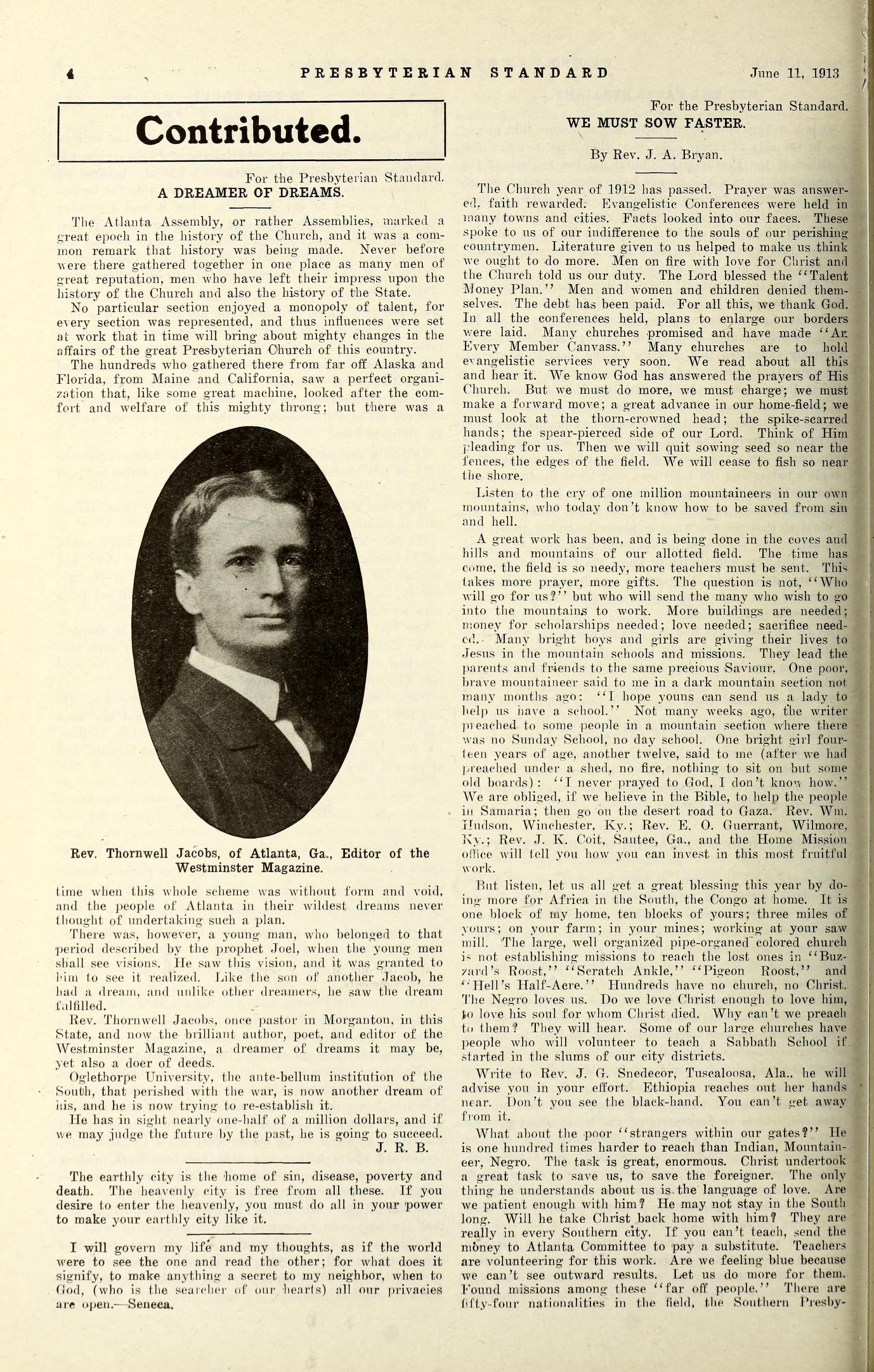 We Must Sow Faster by J.A. Bryan